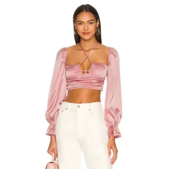 MORE TO COME Skyler Long Sleeve Top in Light Pink - Picture 1 of 6